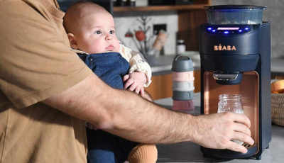 Espressor Lapte Praf Beaba Milkeo Plus Night Blue - Cu o singura atingere