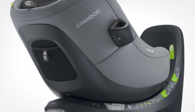 Scaun auto rotativ Swandoo Marie 5 i-Size Sesame Grey - conceput pentru a obtine un rating de siguranta de 5 stele